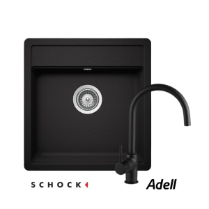 Set Schock Nemo N-100S Nero + Adell Rondo crna mat slavina