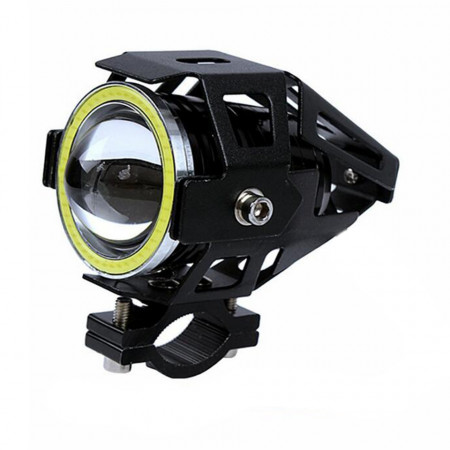 Mini proiector moto LED cu Angel Eye si claxon incorporat, 5W, tip U7-Mini