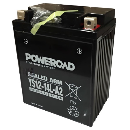 Baterie moto AGM POWEROAD YS12-14L-A2 (echivalent YUASA YB14L-A2), 12V 14Ah