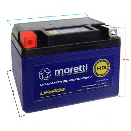 Baterie LiFePO4 MORETTI MFPX9, 12V-10Ah (128 Wh)