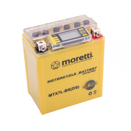 Baterie moto AGM MORETTI MTX7L-BS 12V-7Ah cu display digital