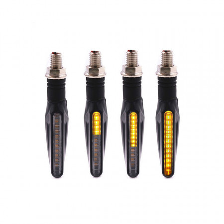 Semnalizatoare moto LED dinamice cu aprindere progresiva, set 2 bucati