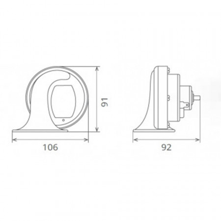 Set 2 claxoane SEGER 60B tip melc, 12V 6A+6A, ton inalt si jos