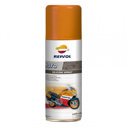 Spray cu silicon pentru plastic, piele si cauciuc REPSOL MOTO, 400ml