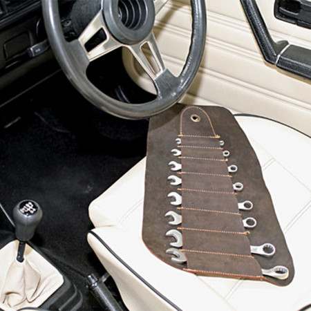 Trusa 8 chei fixe Gunson in husa de piele vintage pentru masini clasice