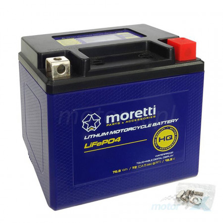 Baterie LiFePO4 MORETTI MFPX5L, 12V-6Ah (76,8 Wh)