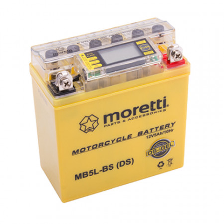 Baterie moto AGM MORETTI MB5L-BS 12V-5Ah cu display digital
