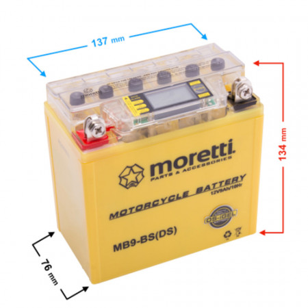 Baterie moto AGM MORETTI MB9-BS 12V-9Ah cu display digital