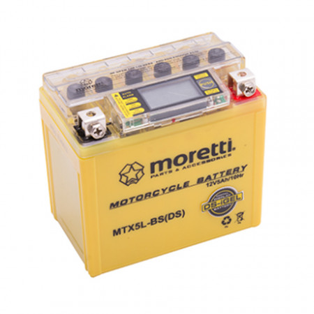 Baterie moto AGM MORETTI MTX5L-BS 12V-5Ah cu display digital