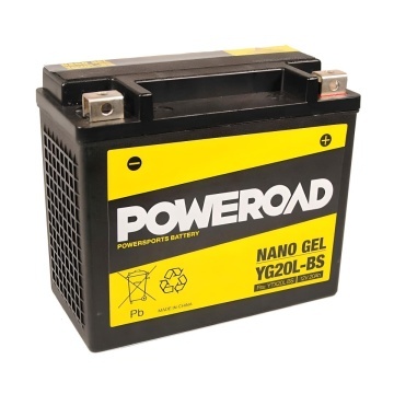 Baterie moto GEL POWEROAD YG20L-BS (cod YUASA YTX20L-BS), 12V-20Ah