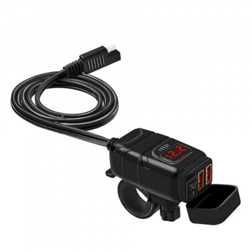 Alimentator moto/auto rapid cu voltmetru si 2 prize USB 3.0 si intreruaptor ON/OFF - Img 6