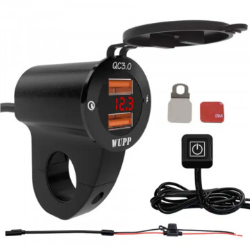 Alimentator moto rapid cu voltmetru si 2 prize USB 3.0 si intreruaptor ON/OFF - Img 6