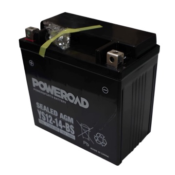 Baterie moto AGM Poweroad YS12-14-BS (echivalent Yuasa YTX14-BS), 12V 14Ah