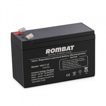Baterie stationara AGM ROMBAT HGL 12-7,2 (12V, 7,2Ah) cu borne F2