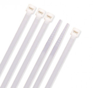 Coliere de strangere din plastic tip soricei 3 x 60 mm, set 100 bucati, albe - Img 2
