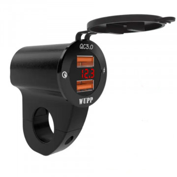 Alimentator moto rapid cu voltmetru si 2 prize USB 3.0 si intreruaptor ON/OFF - Img 1