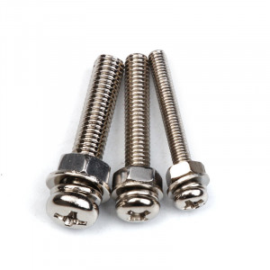 Suruburi inox cu cap bombat, in cruce, cu saibe si piulite, M3M4M5, set 360 bucati - Img 1