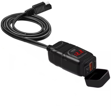 Alimentator moto rapid cu voltmetru, prize USB 3.0,Type C 3.0 si intreruaptor ON/OFF