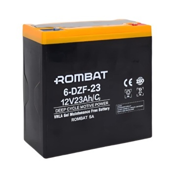 Baterie semitractiune ROMBAT, cu gel, pentru scutere si tricicluri electrice 6-DZF-23 (12 V- 23Ah)