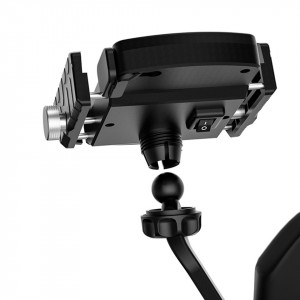 Suport de telefon moto cu incarcare automata Wireless QI si USB 3.0, cu prindere la oglinda - Img 3