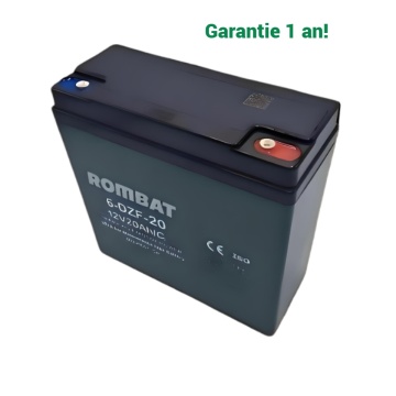 Baterie ROMBAT cu gel, pt. scutere, tricicluri si carucioare electrice 6DZF20 (12 V- 20Ah) - Img 2
