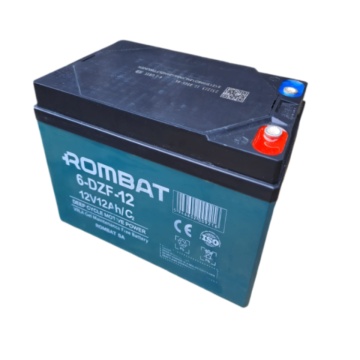 Baterie semitractiune ROMBAT, cu gel, pentru scutere si tricicluri electrice 6DZF12 (12V- 12Ah) - cu borne cu filet M5