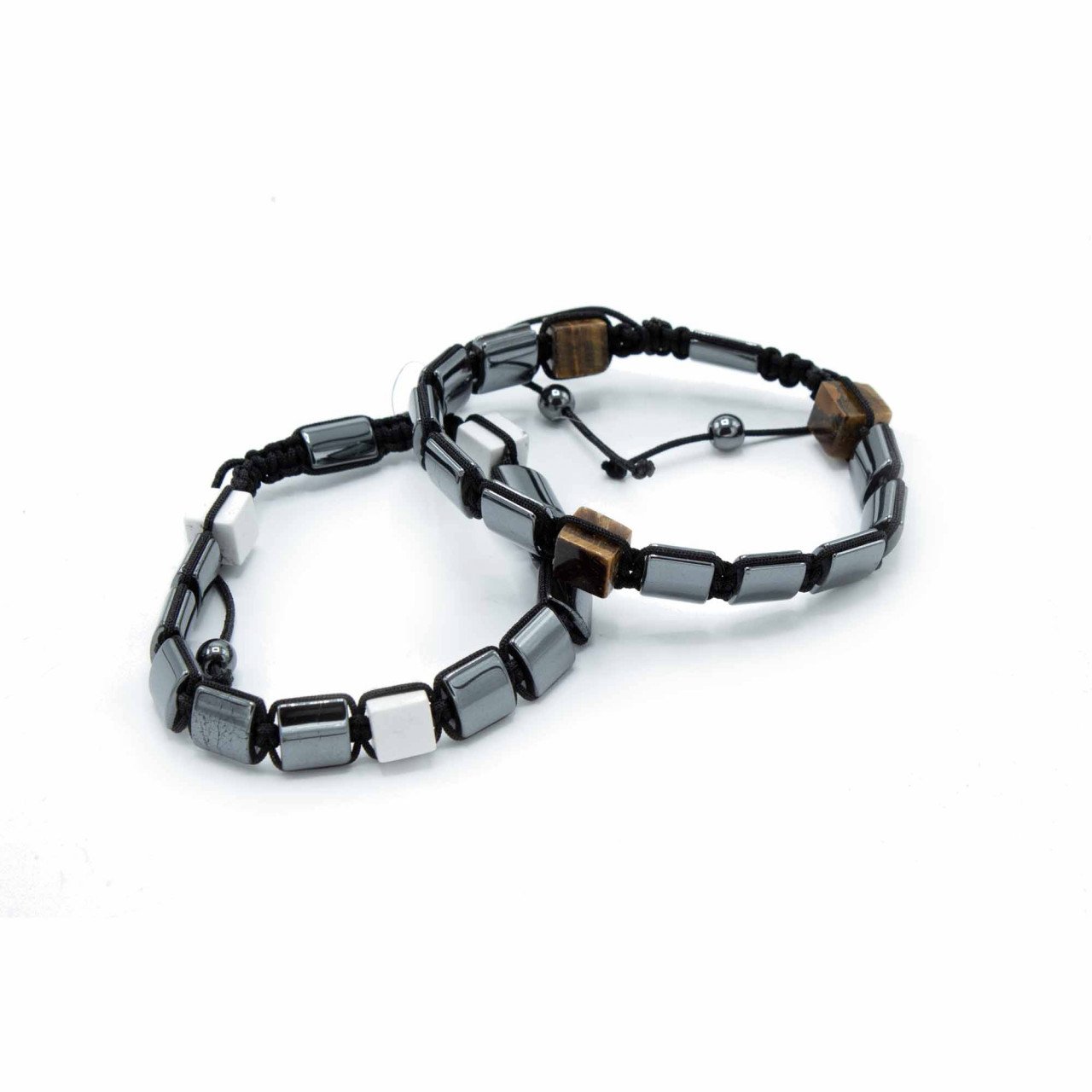 Bratara Shamballa din Hematit Magnetic – Jasp Alb - Vindecare si echilibru - 3 | YEO