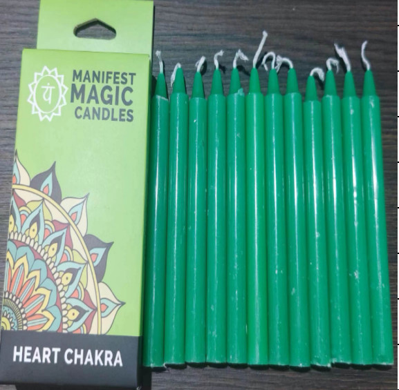 Lumanari Magice (pachet de 12) - Verde - Chakra Inimii - 2 | YEO