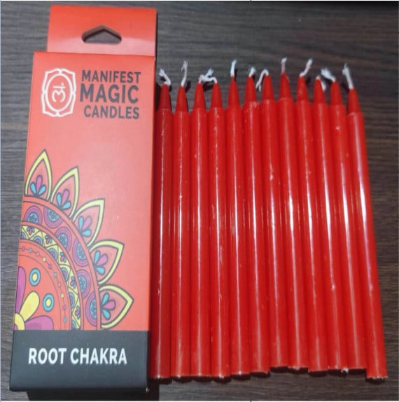 Lumanari Magice (pachet de 12) - Rosu - Chakra Radacina - 2 | YEO