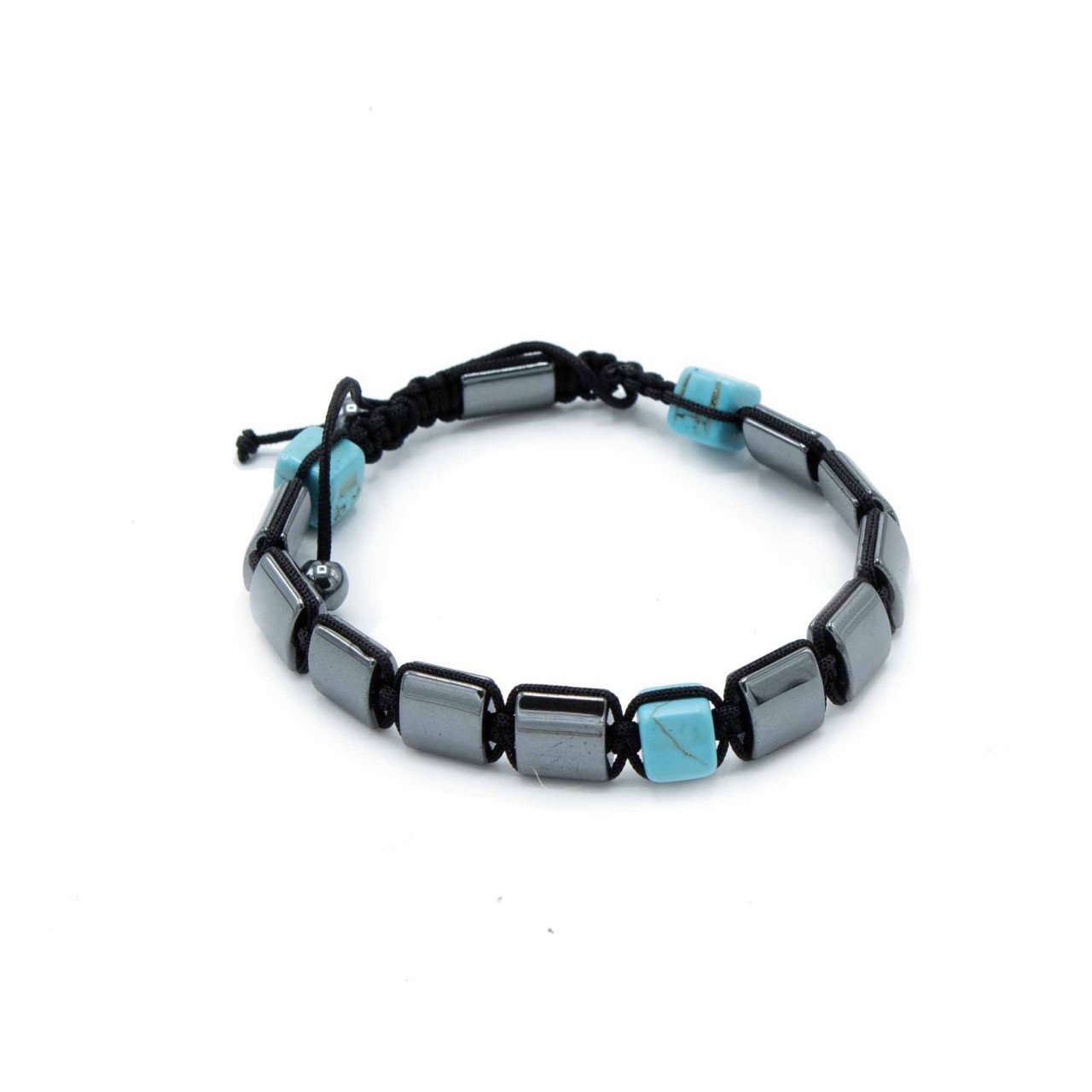 Bratara Shamballa din Hematit Magnetic - Turcoaz - Echilibru si bogatie - 1 | YEO