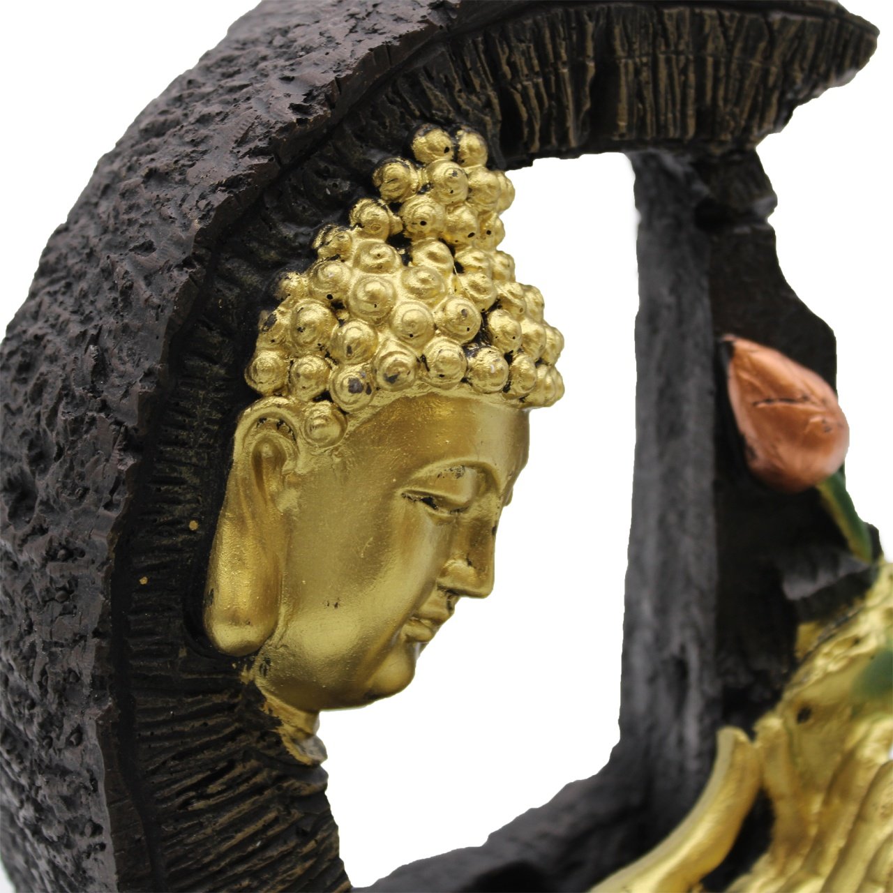 Fantana arteziana pentru interior - 30cm - Buddha Auriu si Lotus - 2 | YEO