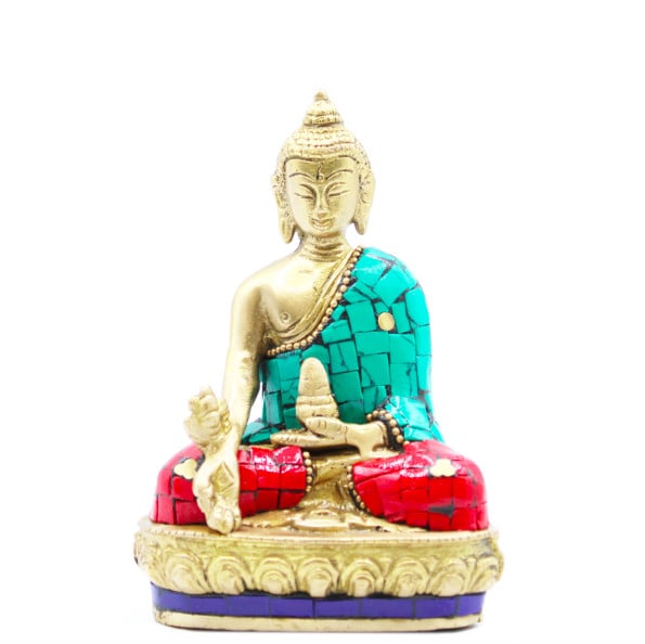 Figurină Buddha din Alamă - Mâinile în Jos - 11.5 cm