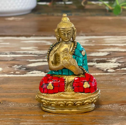 Figurină Buddha din Alamă - Mâinile în Sus - 7.5 cm - 2 | YEO