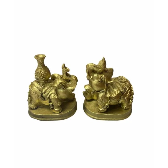 Statueta Feng Shui Pereche Elefanti - Noroc si bunastare - 7.5cm