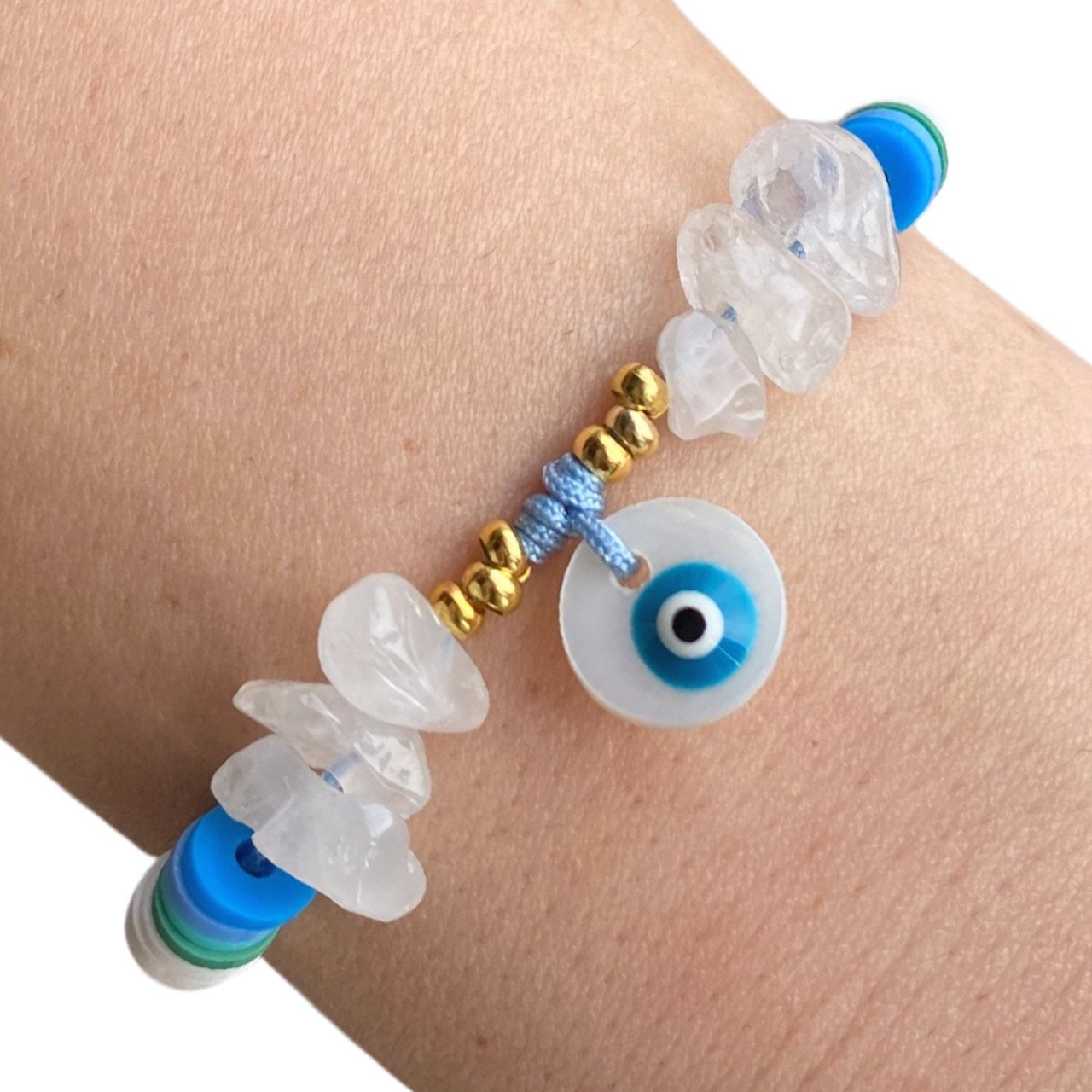 Bratara cristale - Cuart transparent - Protectie - Evil Eye - 1 | YEO