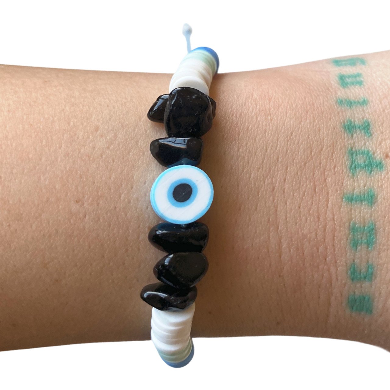 Bratara cristale - Onix negru - Protectie - Evil Eye - 1 | YEO