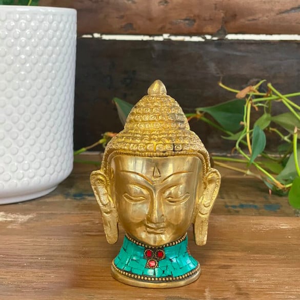 Figurină Buddha din Alamă - Cap Mare - 11.5 cm - 2 | YEO