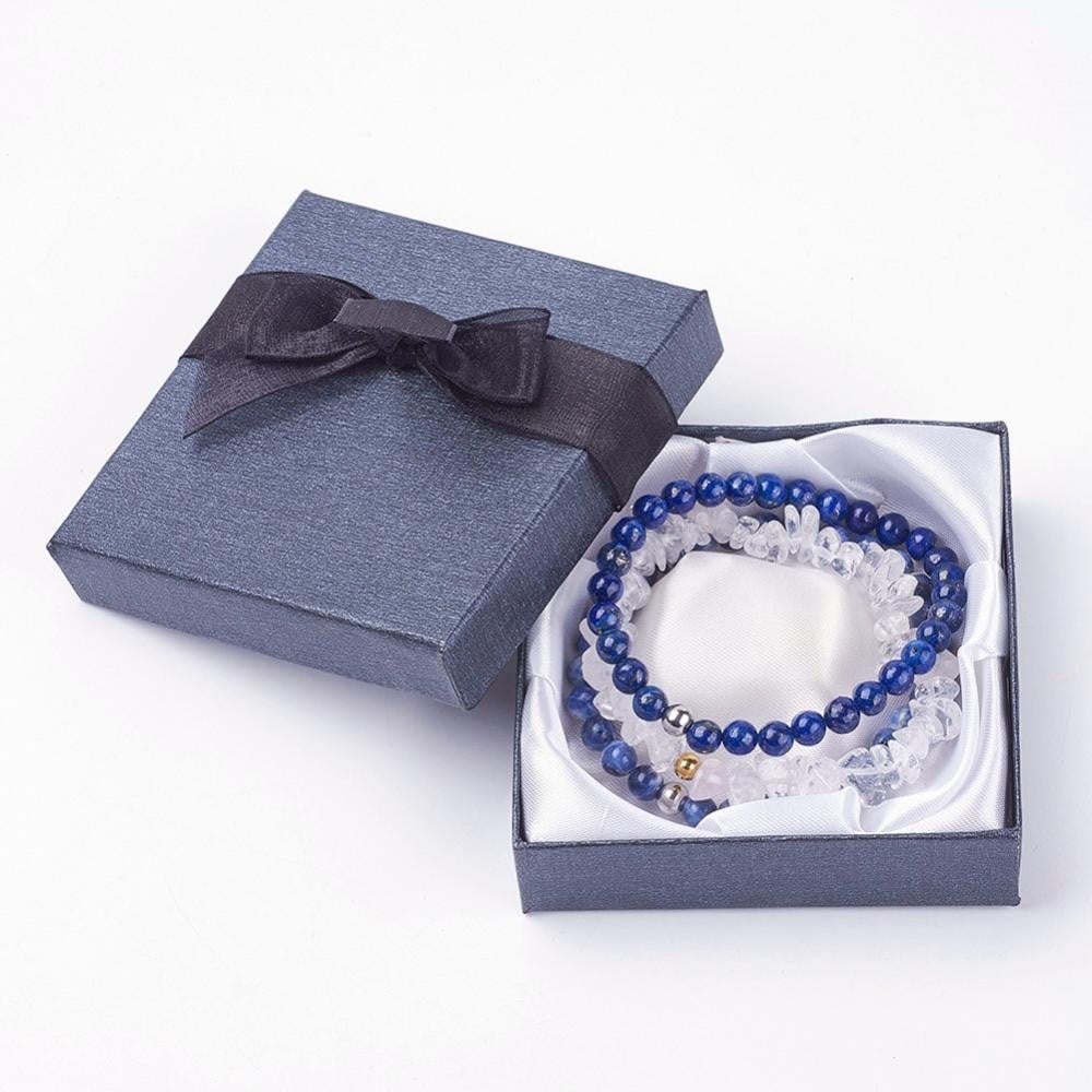 Set 3 bratari Lapis Lazuli, Cuart, Sodalit - Purificare, curatare, intuitie - 2 | YEO