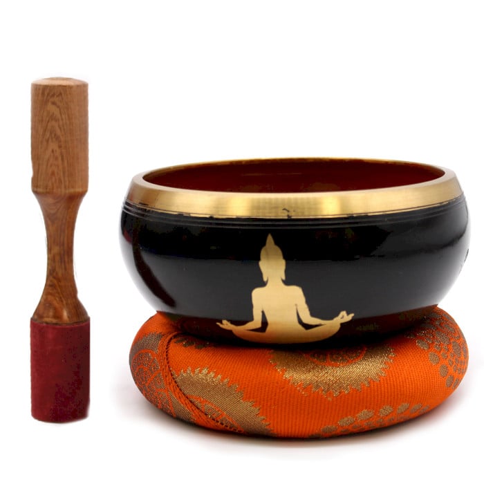 Set Bol Tibetan - Negru/Portocaliu 14cm