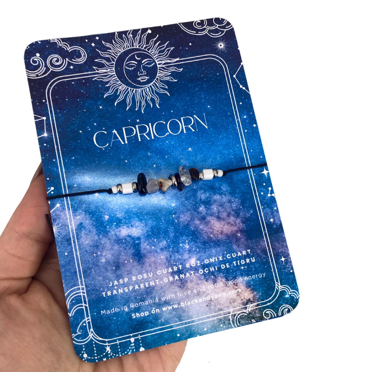 Bratara zodii 6 cristale - Capricorn - Noroc si bunastare