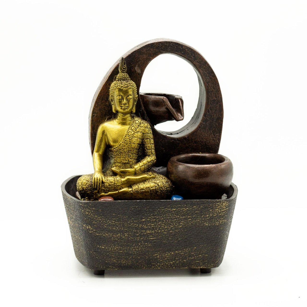 Fantana arteziana pentru interior - 21.5cm - Buddha Auriu