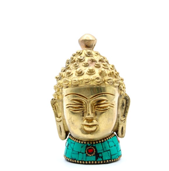 Figurină Buddha din Alamă - Cap Mediu - 8 cm