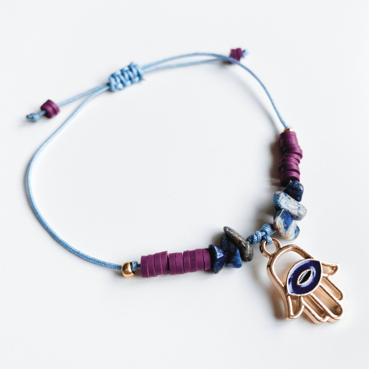 Bratara cristale - Lapis Lazuli - Intuitie - Hamsa