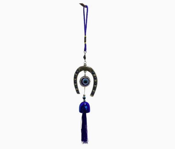 Clopotel de vant Potcoava si Evil Eye - Protectie si Noroc