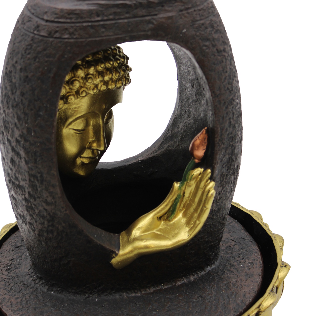 Fantana arteziana pentru interior - 30cm - Buddha Auriu si Vitarka Mudra - 1 | YEO