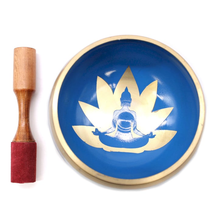 Set Bol Tibetan Poziții Yoga - Alb/Albastru 14cm - 1 | YEO