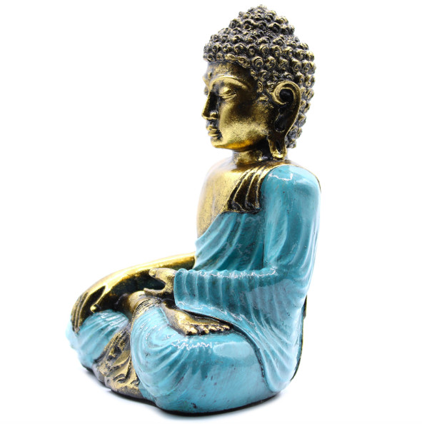 Statueta Buddha Albastru - Auriu - Mare - 1 | YEO