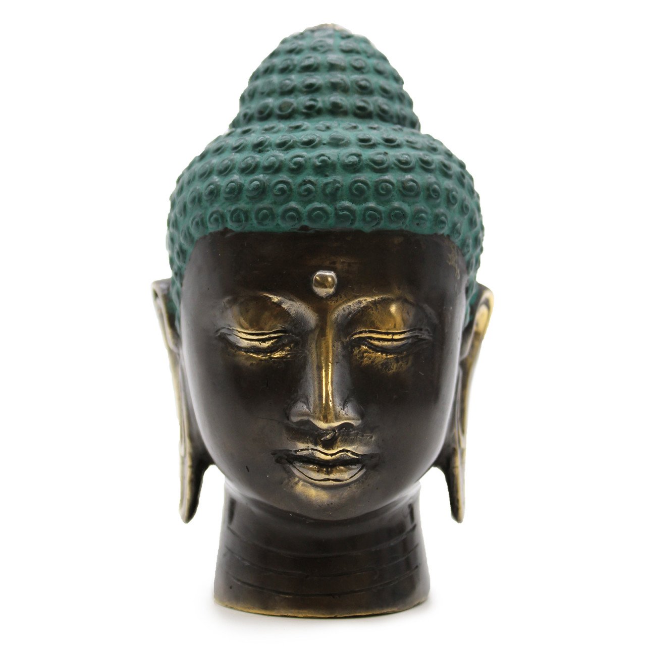 Statueta Cap Mare de Buddha din Alama Antica - 1 | YEO