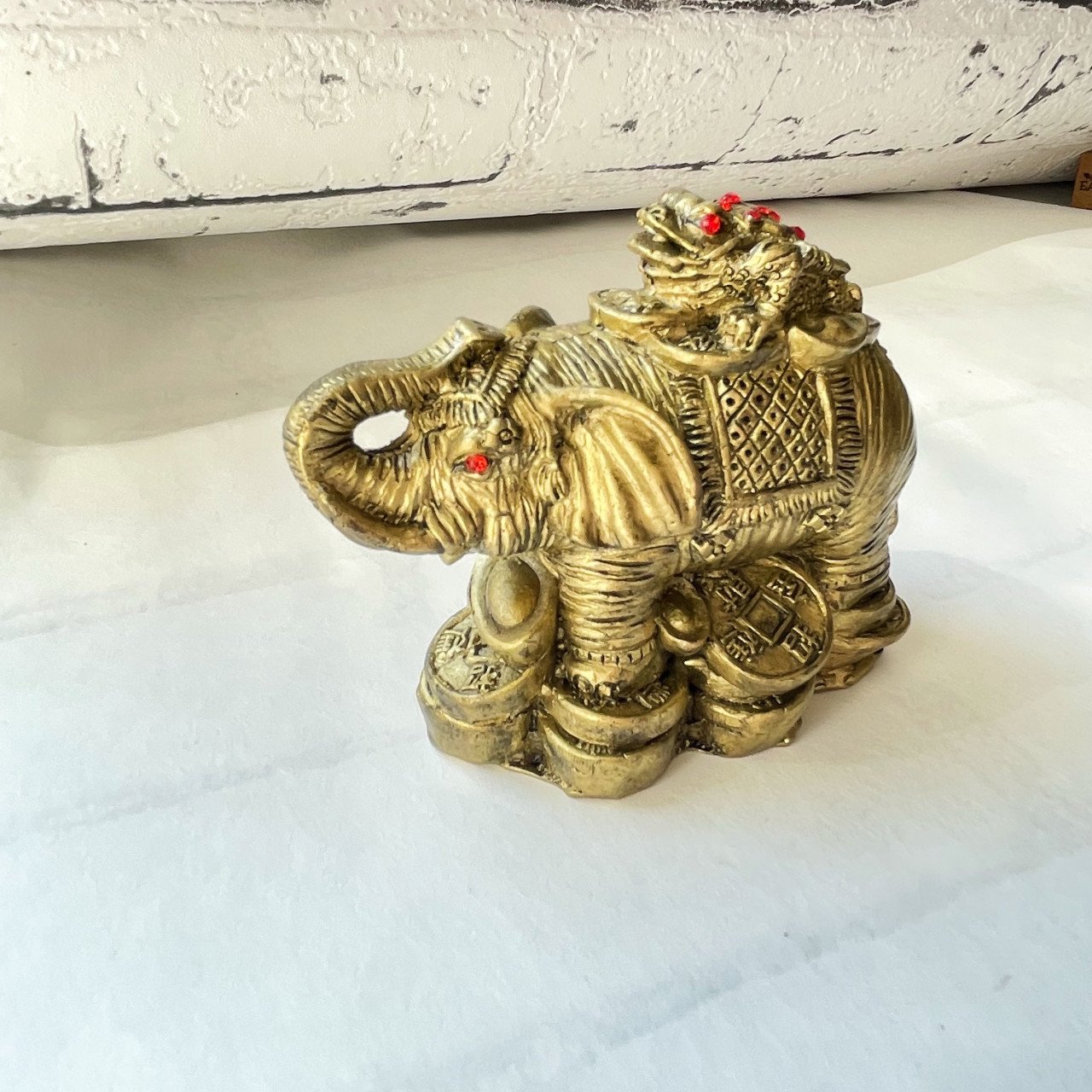 Statueta Elefant cu Broasca raioasa Feng Shui - Noroc -10x8cm - 2 | YEO