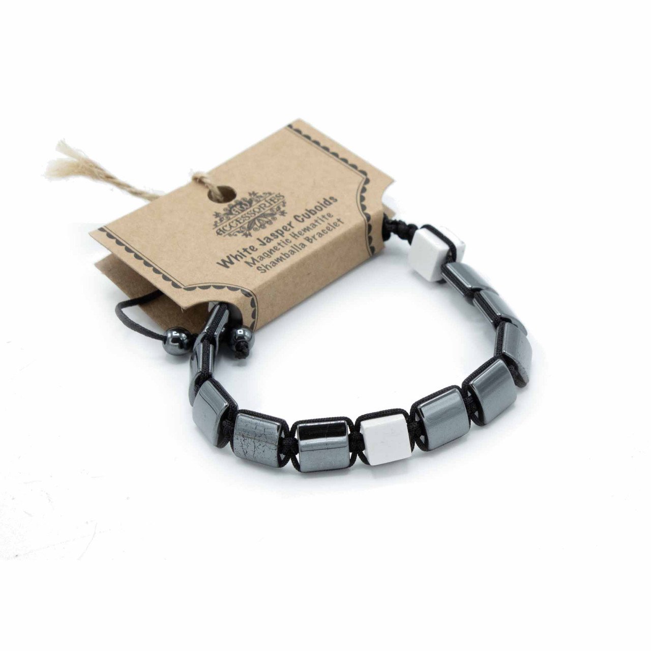 Bratara Shamballa din Hematit Magnetic – Jasp Alb - Vindecare si echilibru - 1 | YEO